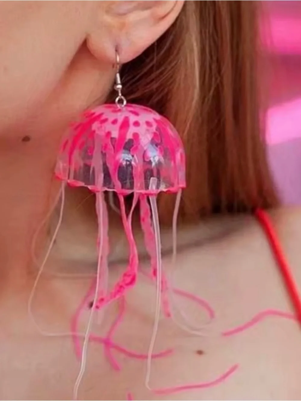 Pink Jellyfish Drop Earrings - Women Jewelry